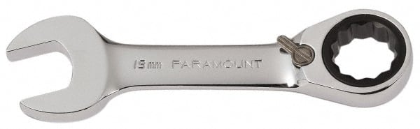 Paramount - 19mm 12 Point Combination Wrench - 15° Head Angle, 5-15/32" OAL, Chrome Vanadium Steel, Polished Finish - Exact Tooling