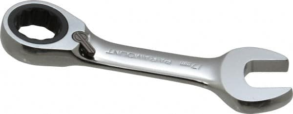 Paramount - 17mm 12 Point Combination Wrench - 15° Head Angle, 5" OAL, Chrome Vanadium Steel, Polished Finish - Exact Tooling