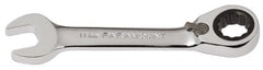 Paramount - 11mm 12 Point Combination Wrench - 15° Head Angle, 4-3/64" OAL, Chrome Vanadium Steel, Polished Finish - Exact Tooling