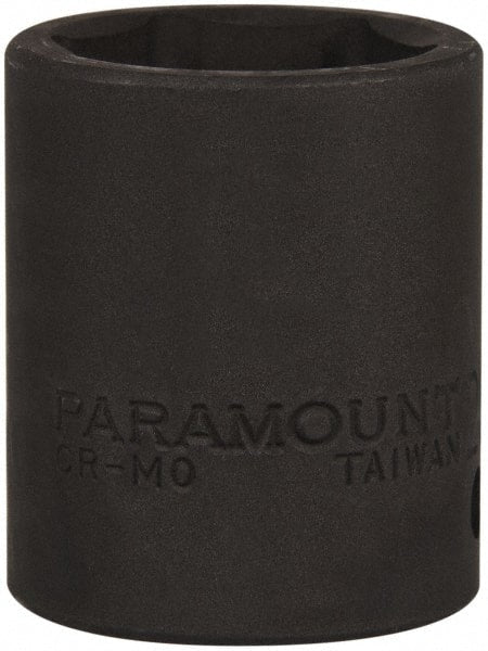 Paramount - 1/2" Drive 25mm Standard Impact Socket - 6 Points, 1-3/4" OAL - Exact Tooling