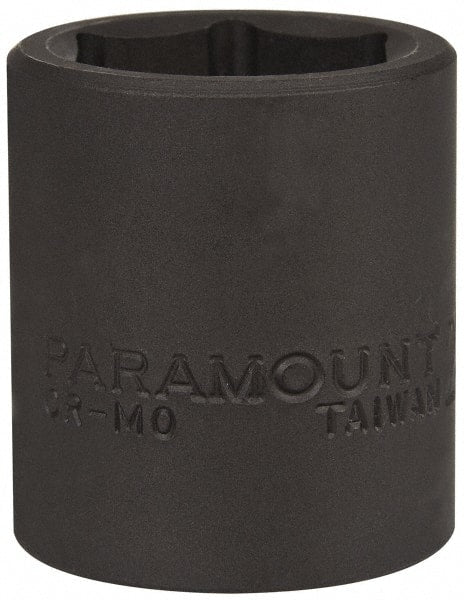 Paramount - 1/2" Drive 23mm Standard Impact Socket - 6 Points, 1-1/2" OAL - Exact Tooling