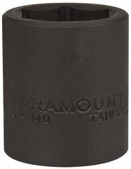 Paramount - 1/2" Drive 23mm Standard Impact Socket - 6 Points, 1-1/2" OAL - Exact Tooling