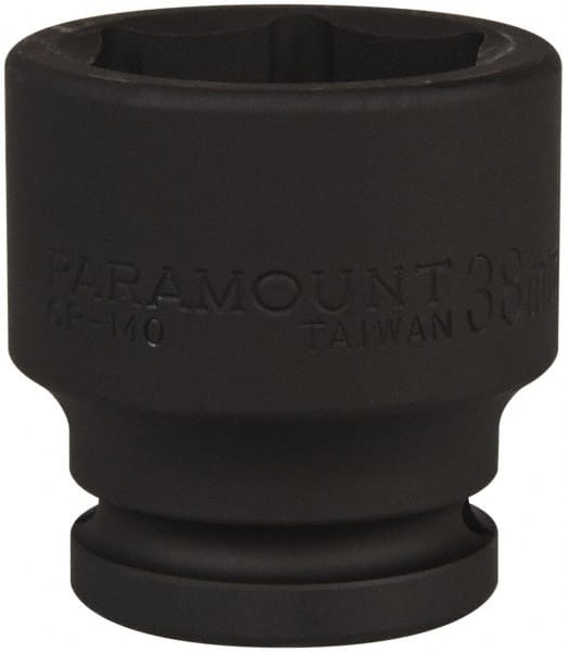 Paramount - 3/4" Drive 38mm Standard Impact Socket - 6 Points, 2-1/4" OAL - Exact Tooling