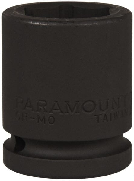 Paramount - 3/4" Drive 28mm Standard Impact Socket - 6 Points, 2-3/32" OAL - Exact Tooling