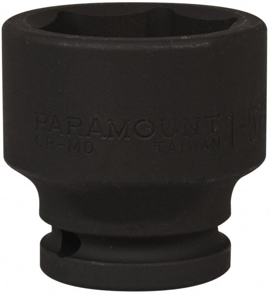 Paramount - 3/4" Drive 1-5/8" Standard Impact Socket - 6 Points, 2-9/32" OAL - Exact Tooling
