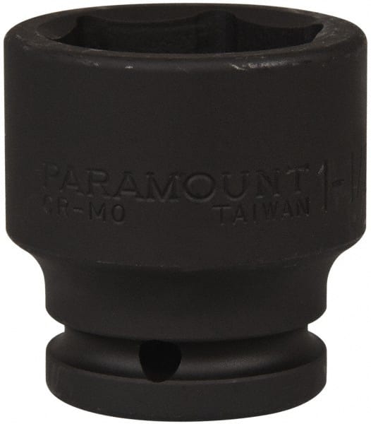 Paramount - 3/4" Drive 1-1/2" Standard Impact Socket - 6 Points, 2-1/4" OAL - Exact Tooling