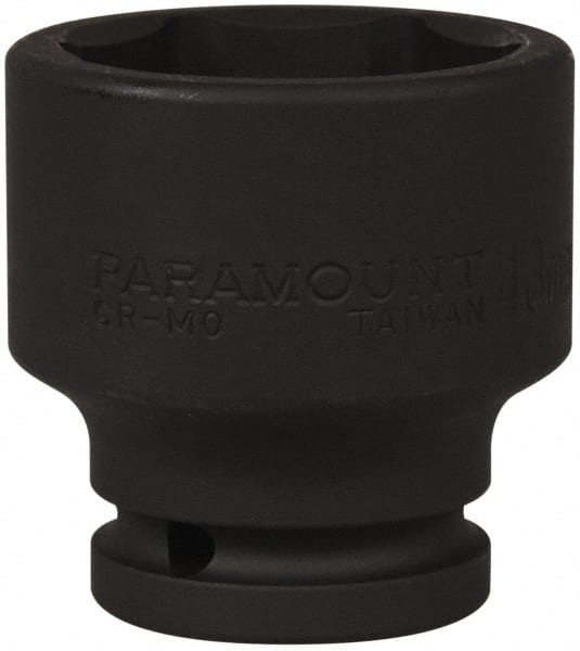 Paramount - 3/4" Drive 43mm Standard Impact Socket - 6 Points, 2-7/16" OAL - Exact Tooling