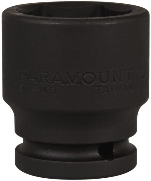 Paramount - 3/4" Drive 1-3/8" Standard Impact Socket - 6 Points, 2-1/4" OAL - Exact Tooling