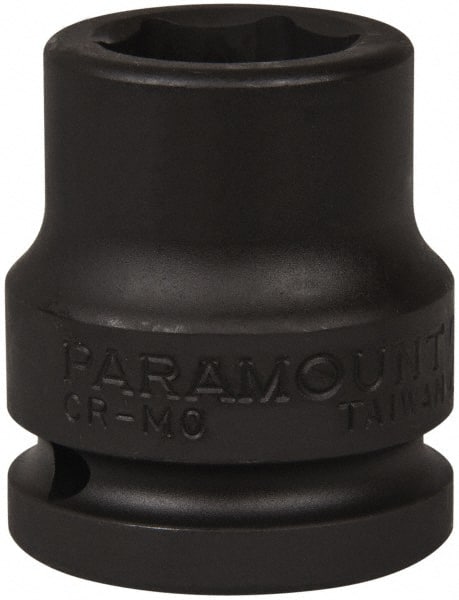 Paramount - 3/4" Drive 22mm Standard Impact Socket - 6 Points, 2" OAL - Exact Tooling