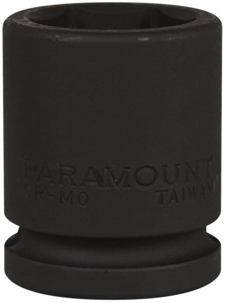 Paramount - 3/4" Drive 1-1/8" Standard Impact Socket - 6 Points, 2-3/32" OAL - Exact Tooling