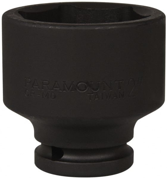 Paramount - 3/4" Drive 2" Standard Impact Socket - 6 Points, 2-11/16" OAL - Exact Tooling