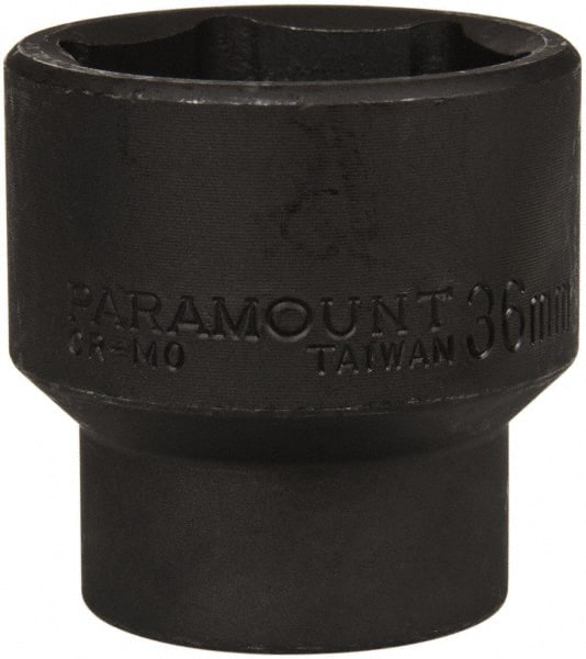 Paramount - 1/2" Drive 36mm Standard Impact Socket - 6 Points, 2" OAL - Exact Tooling