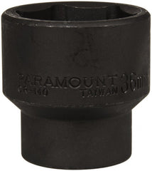 Paramount - 1/2" Drive 36mm Standard Impact Socket - 6 Points, 2" OAL - Exact Tooling