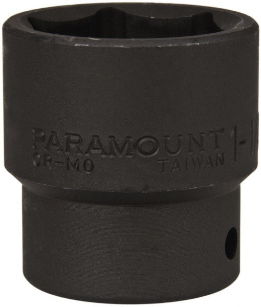 Paramount - 1/2" Drive 1-1/4" Standard Impact Socket - 6 Points, 2" OAL - Exact Tooling