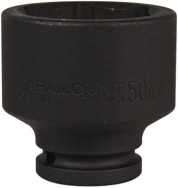 Paramount - 3/4" Drive 50mm Standard Impact Socket - 6 Points, 2-11/16" OAL - Exact Tooling