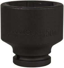Paramount - 3/4" Drive 50mm Standard Impact Socket - 6 Points, 2-11/16" OAL - Exact Tooling
