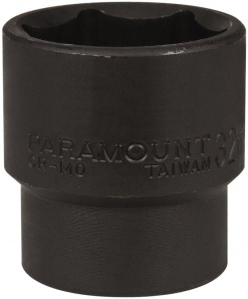 Paramount - 1/2" Drive 32mm Standard Impact Socket - 6 Points, 2" OAL - Exact Tooling