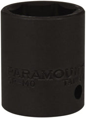 Paramount - 1/2" Drive 22mm Standard Impact Socket - 6 Points, 1-1/2" OAL - Exact Tooling