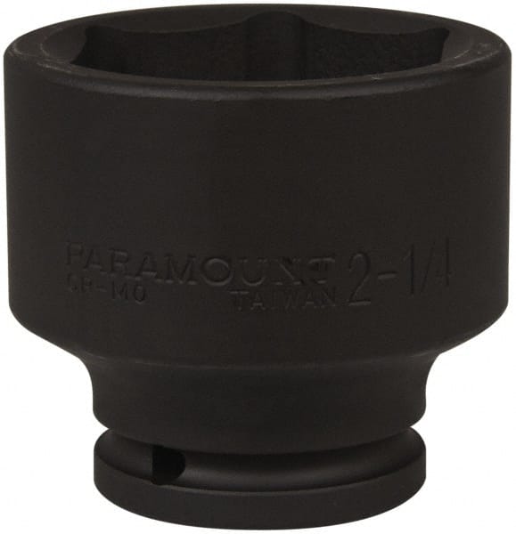 Paramount - 3/4" Drive 2-1/4" Standard Impact Socket - 6 Points, 2-7/8" OAL - Exact Tooling