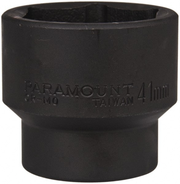 Paramount - 1/2" Drive 41mm Standard Impact Socket - 6 Points, 2-3/8" OAL - Exact Tooling