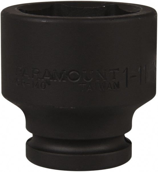 Paramount - 3/4" Drive 1-11/16" Standard Impact Socket - 6 Points, 2-7/16" OAL - Exact Tooling