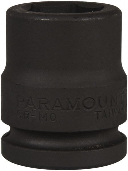 Paramount - 3/4" Drive 25mm Standard Impact Socket - 6 Points, 2-3/32" OAL - Exact Tooling