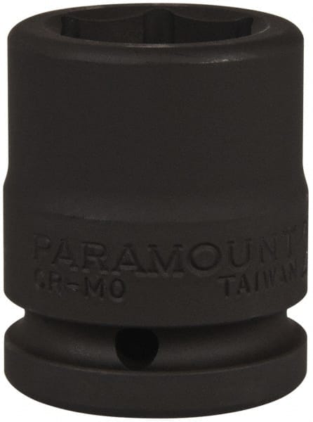 Paramount - 3/4" Drive 27mm Standard Impact Socket - 6 Points, 2-3/32" OAL - Exact Tooling