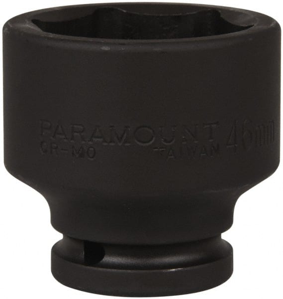 Paramount - 3/4" Drive 46mm Standard Impact Socket - 6 Points, 2-7/16" OAL - Exact Tooling