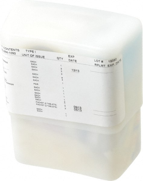 Ability One - 16 Piece, 1 Person, Full First Aid Kit - 1-3/4" Wide x 1-3/4" Deep x 4-1/4" High, Plastic Case - Exact Tooling