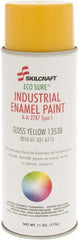 Ability One - Yellow, Gloss, Enamel Spray Paint - 8 to 10 Sq Ft per Can, 11 oz Container - Exact Tooling