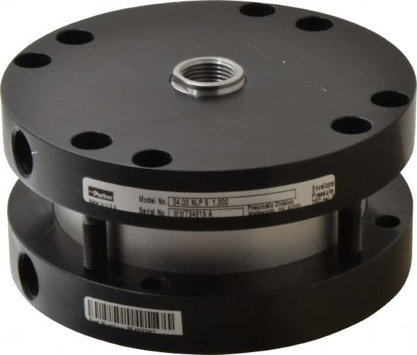 Parker - 1" Stroke x 4" Bore Double Acting Air Cylinder - 3/8 Port, 3/4-16 Rod Thread, -10 to 200°F - Exact Tooling