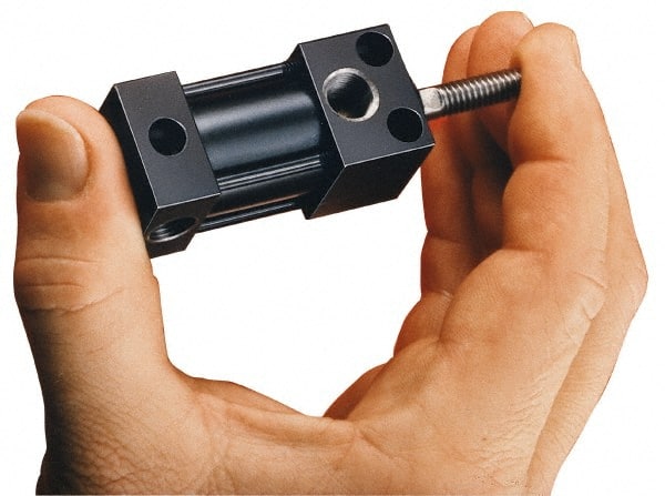 Parker - 5" Stroke x 3/4" Bore Double Acting Air Cylinder - 1/8 Port, 1/4-20 Rod Thread, 200 Max psi, -10 to 165°F - Exact Tooling