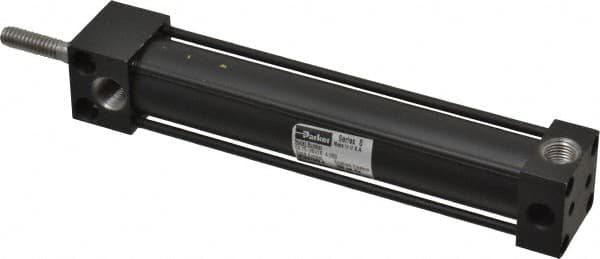 Parker - 4" Stroke x 3/4" Bore Double Acting Air Cylinder - 1/8 Port, 1/4-20 Rod Thread, 200 Max psi, -10 to 165°F - Exact Tooling