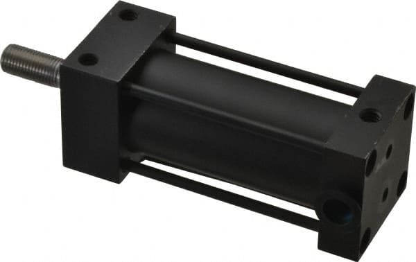 Parker - 2" Stroke x 1-1/8" Bore Double Acting Air Cylinder - 1/8 Port, 3/8-24 Rod Thread, 200 Max psi, -10 to 165°F - Exact Tooling