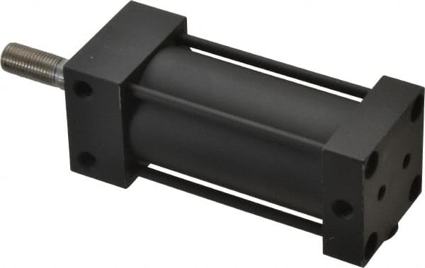 Parker - 2" Stroke x 1-1/4" Bore Double Acting Air Cylinder - 1/8 Port, 3/8-24 Rod Thread, 200 Max psi, -10 to 165°F - Exact Tooling