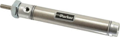Parker - 2" Stroke x 9/16" Bore Double Acting Air Cylinder - 10-32 Port, 10-32 Rod Thread, 250 Max psi, 14 to 140°F - Exact Tooling