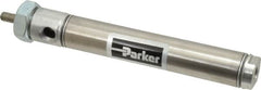 Parker - 3" Stroke x 3/4" Bore Double Acting Air Cylinder - 1/8 Port, 1/4-28 Rod Thread, 250 Max psi, 14 to 140°F - Exact Tooling