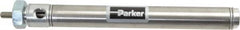 Parker - 5" Stroke x 3/4" Bore Double Acting Air Cylinder - 1/8 Port, 1/4-28 Rod Thread, 250 Max psi, 14 to 140°F - Exact Tooling