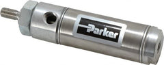 Parker - 1" Stroke x 1-1/16" Bore Double Acting Air Cylinder - 1/8 Port, 5/16-24 Rod Thread, 250 Max psi, 14 to 140°F - Exact Tooling