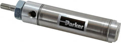 Parker - 2" Stroke x 1-1/16" Bore Double Acting Air Cylinder - 1/8 Port, 5/16-24 Rod Thread, 250 Max psi, 14 to 140°F - Exact Tooling