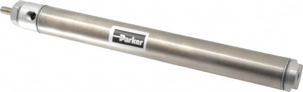 Parker - 8" Stroke x 1-1/16" Bore Double Acting Air Cylinder - 1/8 Port, 5/16-24 Rod Thread, 250 Max psi, 14 to 140°F - Exact Tooling