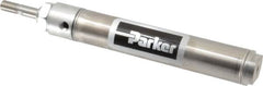 Parker - 5" Stroke x 1-1/4" Bore Double Acting Air Cylinder - 1/8 Port, 7/16-20 Rod Thread, 250 Max psi, 14 to 140°F - Exact Tooling