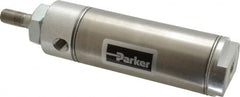 Parker - 2" Stroke x 1-1/2" Bore Double Acting Air Cylinder - 1/8 Port, 7/16-20 Rod Thread, 250 Max psi, 14 to 140°F - Exact Tooling