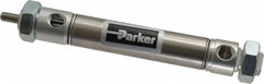 Parker - 2" Stroke x 3/4" Bore Double Acting Air Cylinder - 1/8 Port, 1/4-28 Rod Thread, 250 Max psi, 14 to 140°F - Exact Tooling