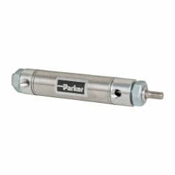Parker - 2" Stroke x 1-1/16" Bore Double Acting Air Cylinder - 1/8 Port, 5/16-24 Rod Thread, 250 Max psi, 14 to 140°F - Exact Tooling