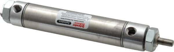 Parker - 3" Stroke x 1-1/16" Bore Double Acting Air Cylinder - 1/8 Port, 5/16-24 Rod Thread, 250 Max psi, 14 to 140°F - Exact Tooling