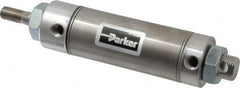 Parker - 2" Stroke x 1-1/2" Bore Double Acting Air Cylinder - 1/8 Port, 7/16-20 Rod Thread, 250 Max psi, 14 to 140°F - Exact Tooling
