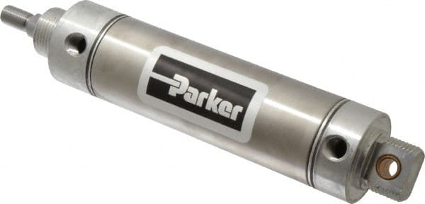Parker - 4" Stroke x 2" Bore Double Acting Air Cylinder - 1/4 Port, 1/2-20 Rod Thread, 250 Max psi, 14 to 140°F - Exact Tooling