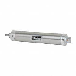 Parker - 10" Stroke x 2-1/2" Bore Double Acting Air Cylinder - 1/4 Port, 1/2-20 Rod Thread, 250 Max psi, 14 to 140°F - Exact Tooling