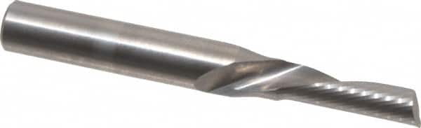 Onsrud - 3/16" Cutting Diam x 5/8" Length of Cut, 1 Flute, Downcut Spiral Router Bit - Uncoated, Right Hand Cut, Solid Carbide, 2" OAL x 1/4" Shank Diam, Single Edge, 22° Helix Angle - Exact Tooling